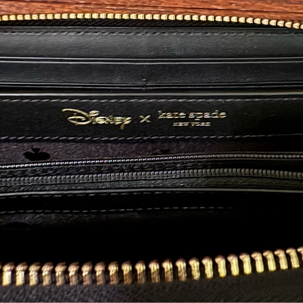 NWOT Kate Spade Disney X Minnie Mouse Continental Wallet‎ Polka Dot Black White